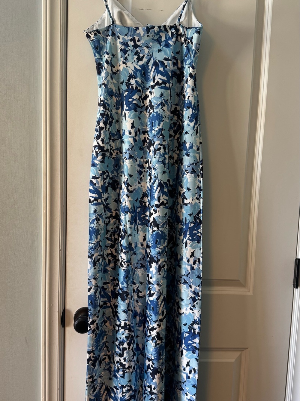 The Drop Shelby Tie-Up Cutout Slip Dress Women's Large Navy Floral Garden Party - Picture 6 of 8